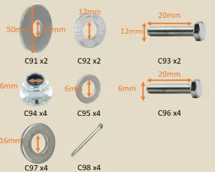 PdR - Kit de vis pour palonnage SRBC 52/63-C